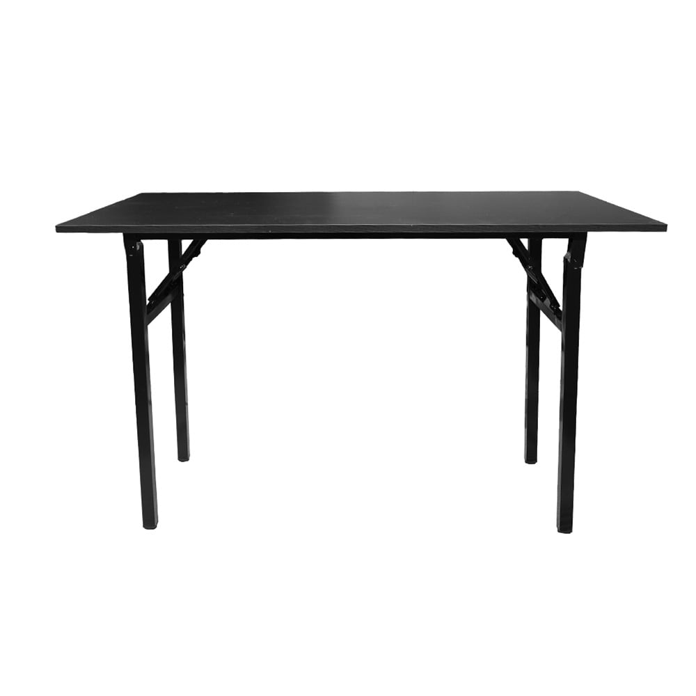 Sammenleggbart bord 120×60×75 cm / skrivebord med stålramme / monteringsfritt databord – Svart