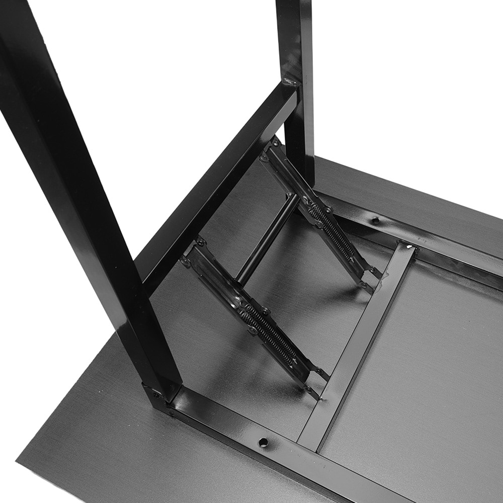 Sammenleggbart bord 120×60×75 cm / skrivebord med stålramme / monteringsfritt databord – Svart