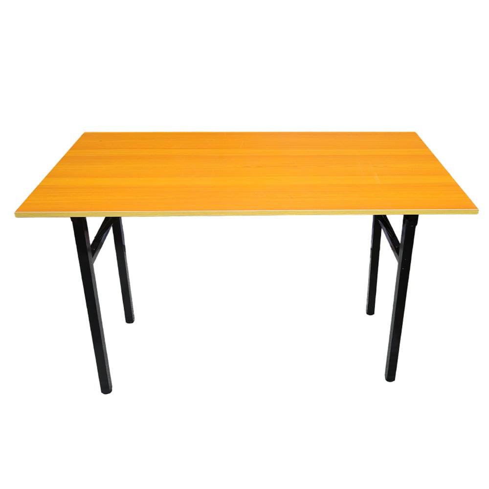 Sammenleggbart bord 120×60×75 cm / skrivebord med stålramme / monteringsfritt databord – Bambus/svart