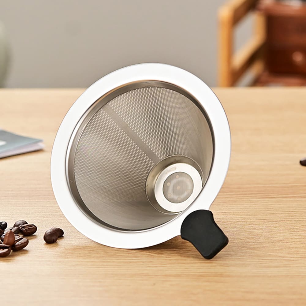Pour-over-brygger i glass med filter og silikonhåndtak, 600 ml / Kaffebrygger for manuell brygging