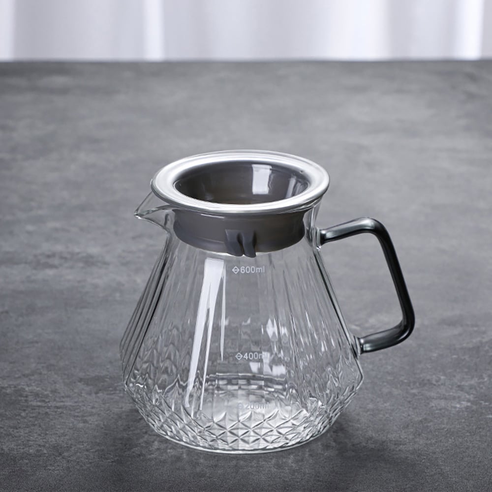 Pour-over-bryggesett i glass med filter / Kaffebryggesett med dryppfilter