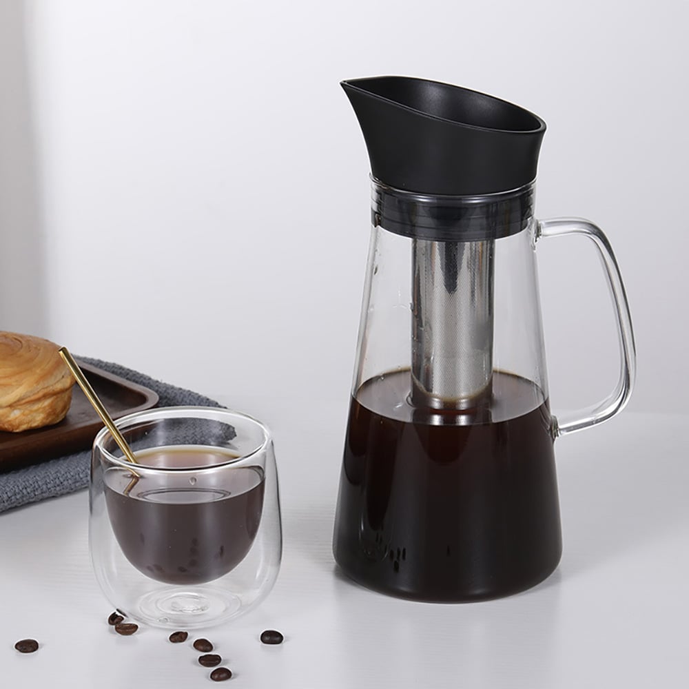 Cold brew-kanne i glass med filter, 1200 ml / Cold brew-brygger