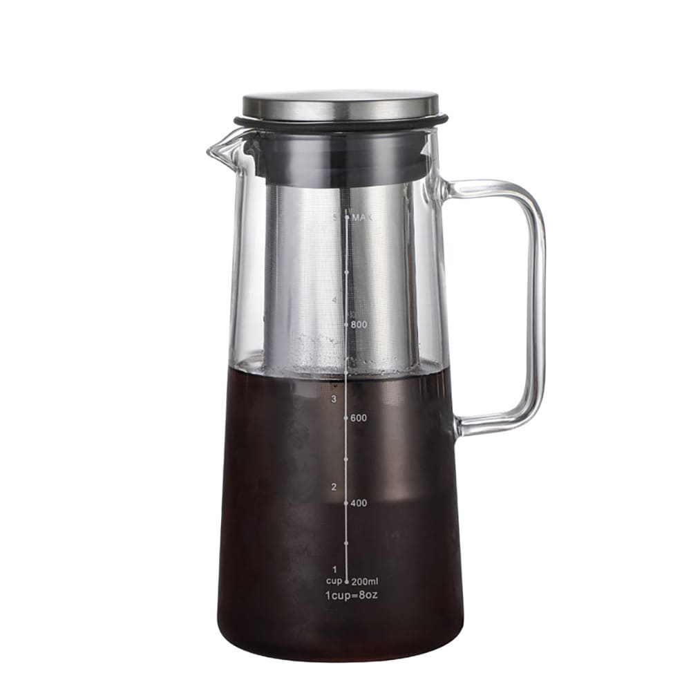 Cold brew-kanne i glass med filter og lokk, 1000 ml / Cold brew-brygger