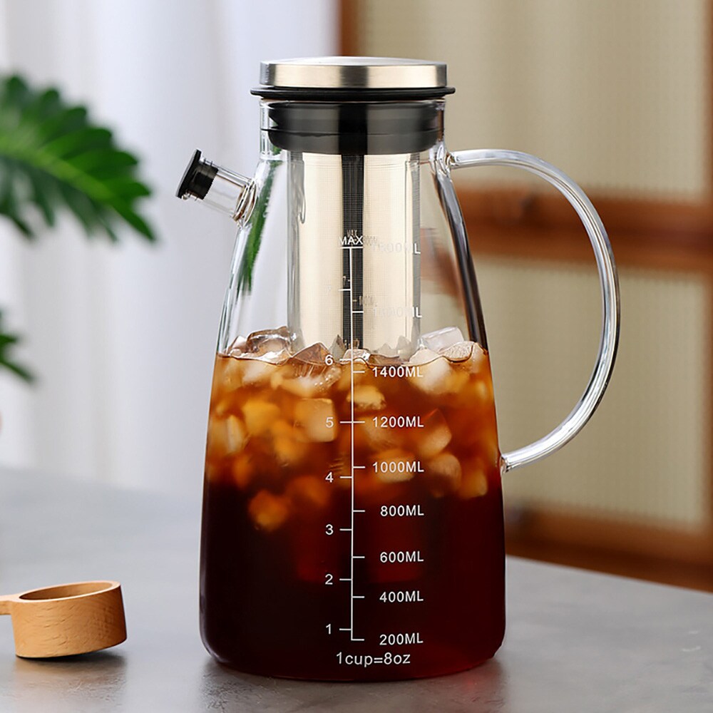 Cold brew-kanne i glass med filter, 1800 ml / Cold brew-brygger