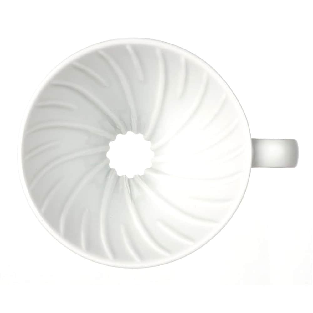 V60 filterholder i keramikk / hvit pour over bryggetrakt / kaffefilterholder for 1–2 kopper