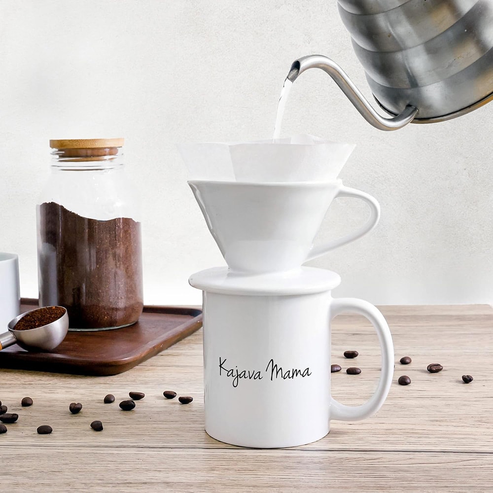 V60 filterholder i keramikk / hvit pour over holder for kaffefilter / kaffefilterholder for 1–4 kopper