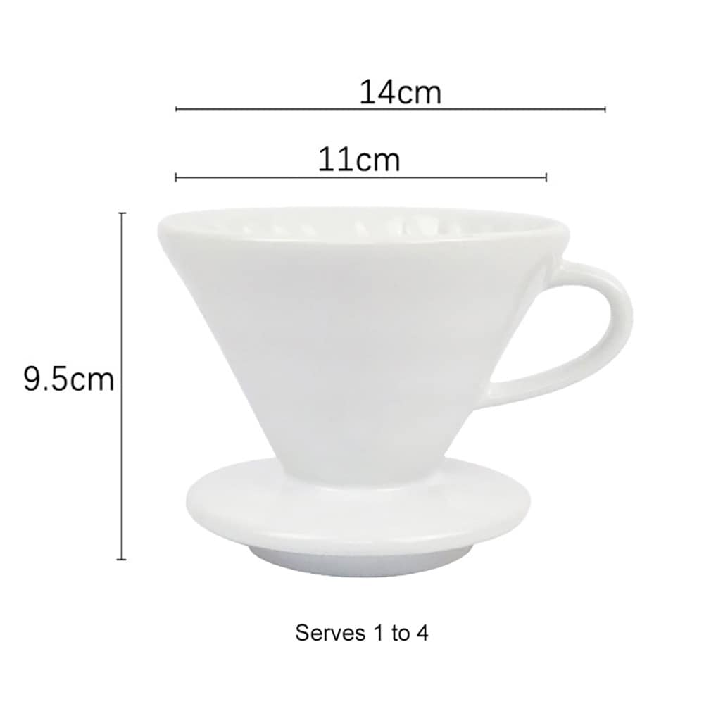 V60 filterholder i keramikk / hvit pour over holder for kaffefilter / kaffefilterholder for 1–4 kopper