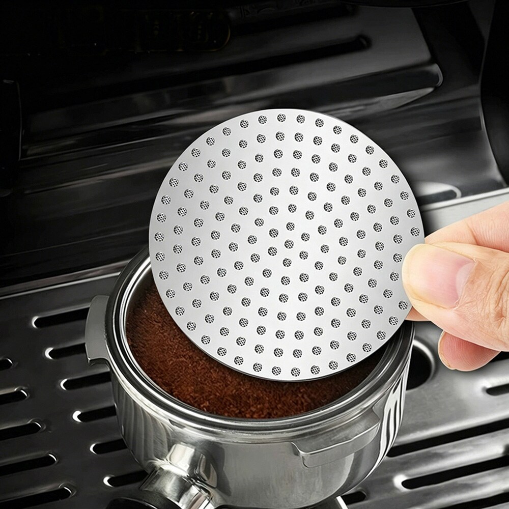 Puckfilter 58,5 mm 2-pakning / espresso puck screen i rustfritt stål 0,8 mm – sølv