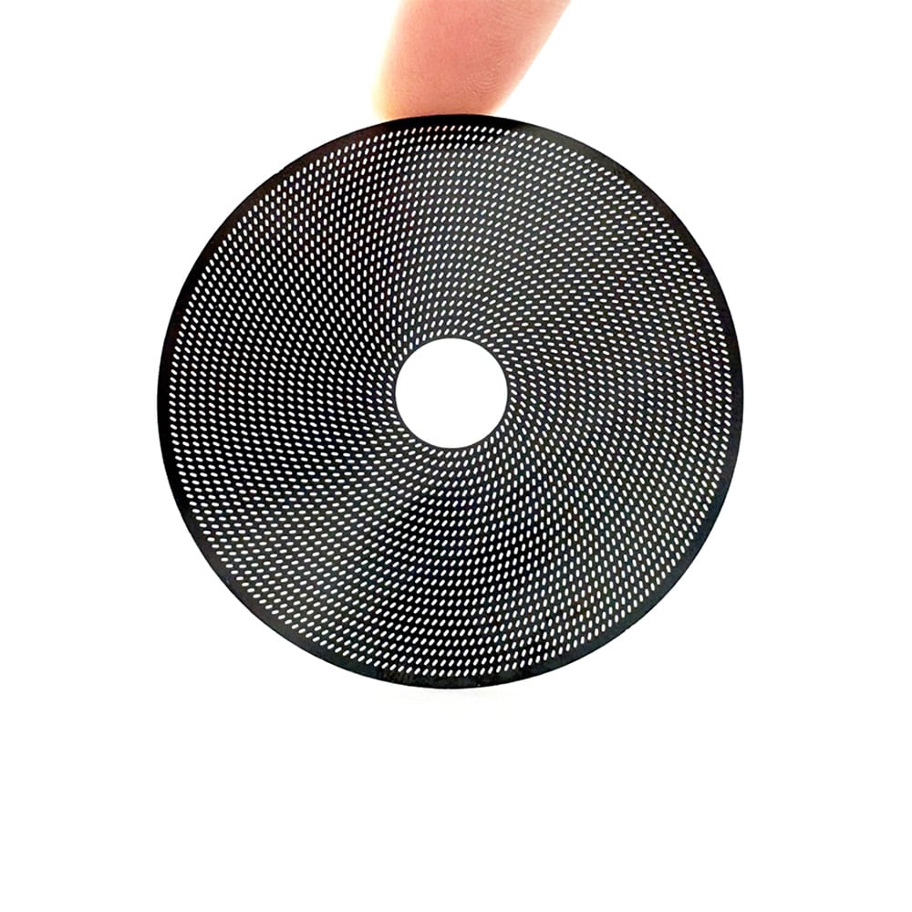 Puckfilter 58,5 mm 3-pakning / espresso puck screen med hull i midten 0,2 mm / espressofilter – svart