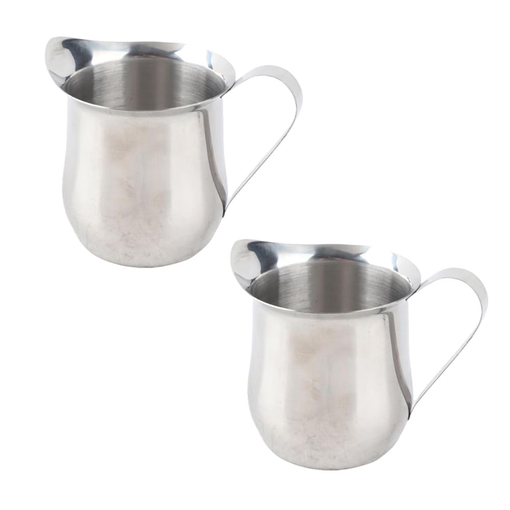 Melkekanne / fløtekanne 90 ml 2 stk. / liten kanne i rustfritt stål / serveringstilbehør – sølv
