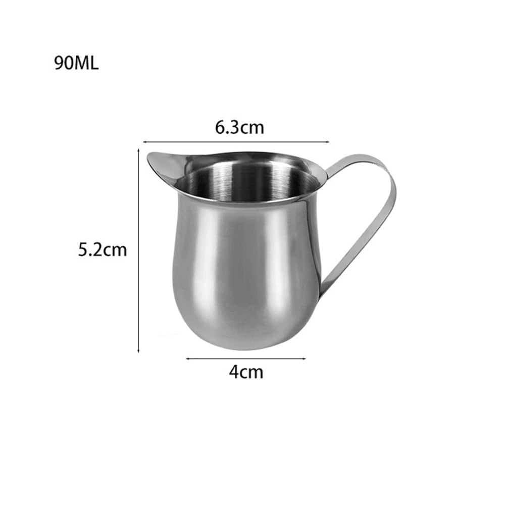 Melkekanne / fløtekanne 90 ml 2 stk. / liten kanne i rustfritt stål / serveringstilbehør – sølv