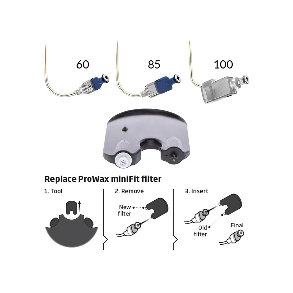 Kompatible voksfiltre til Oticon ProWax MiniFit / høreapparatfilter / 6 stk.