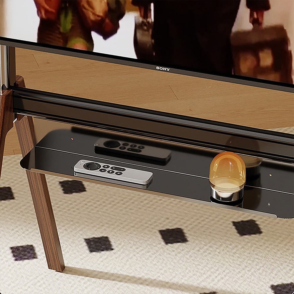 Gulvstativ for TV 43–86″ / TV-stativ med justerbar høyde, hylle og VESA-feste