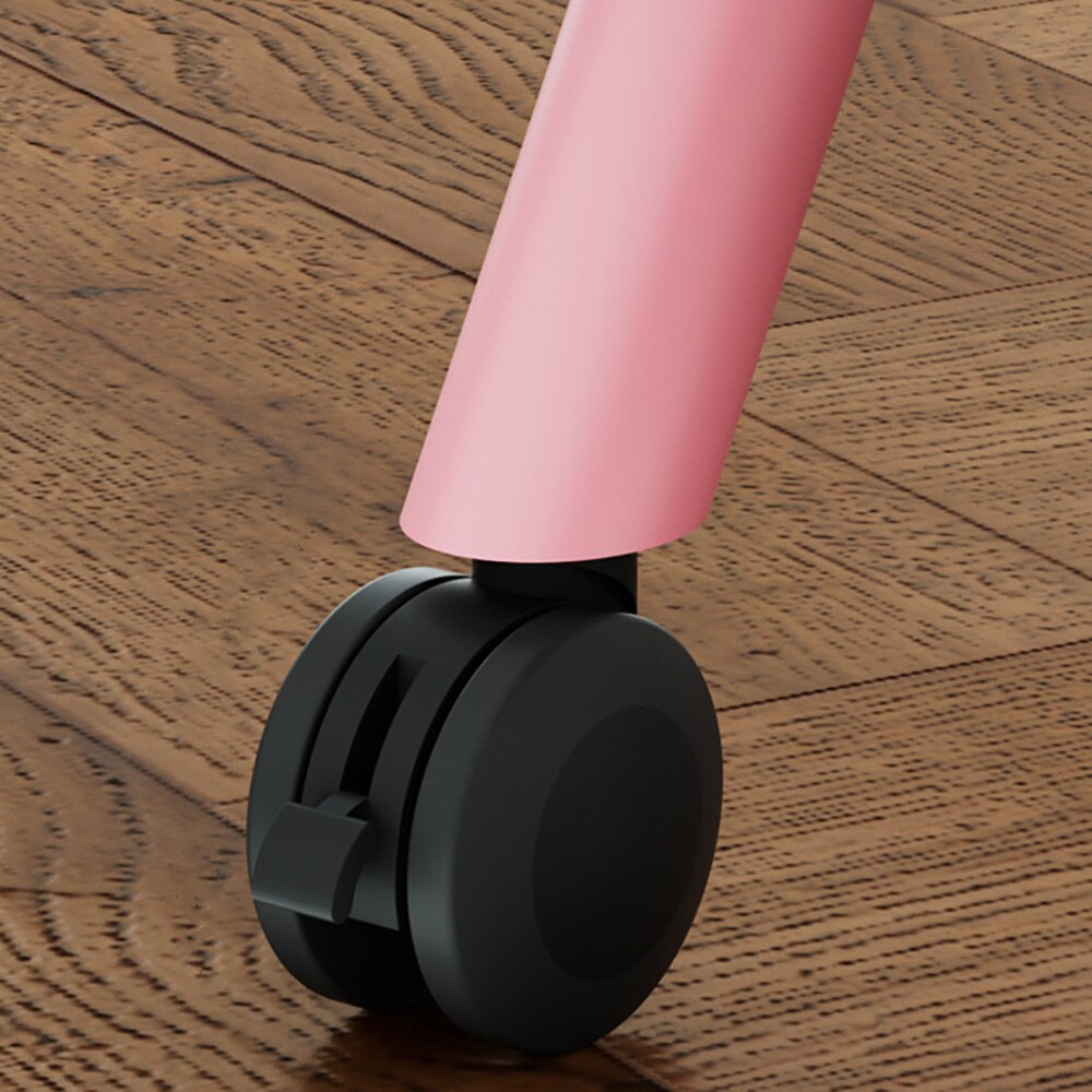 Gulvstativ for TV 32–75″ / TV-stativ med hjul, hylle og VESA-støtte 200–600 mm – Rosa