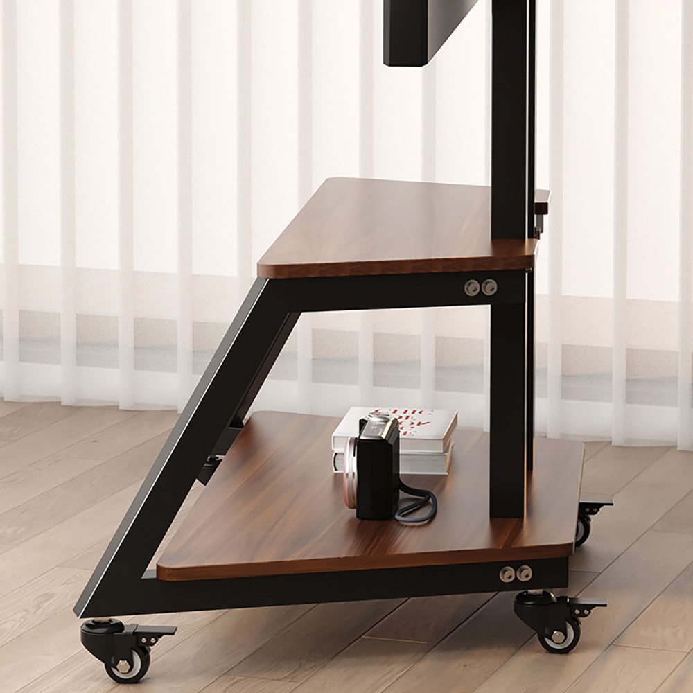 Gulvstativ for TV 32–75″ / TV-stativ med hjul, 2 hyller og VESA opptil 400 × 600 mm