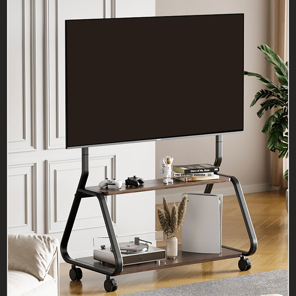 Gulvstativ for TV 32–75″ / TV-stativ med hjul, 2 hyller og VESA 800 × 400 mm
