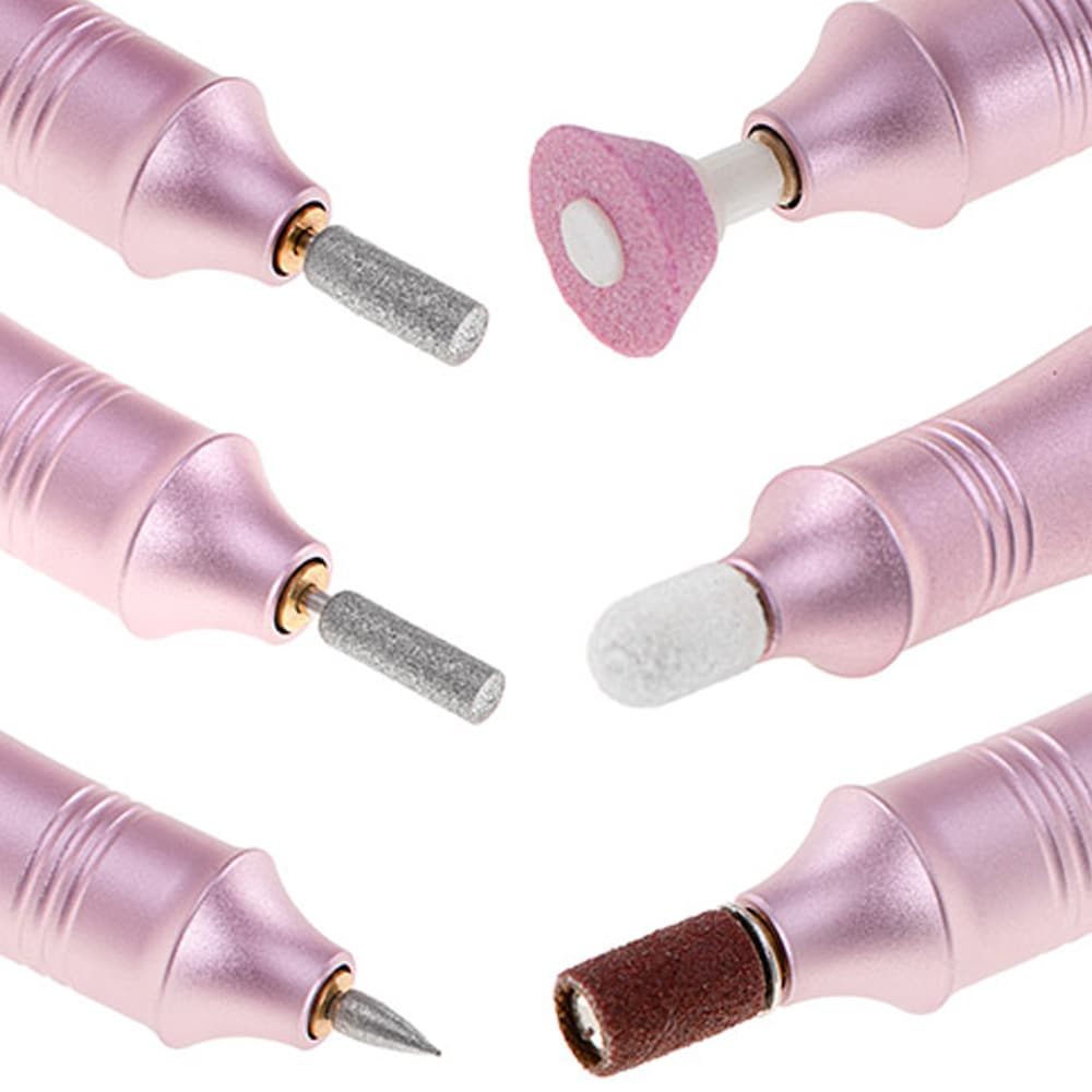 Adler elektrisk neglefil 11-i-1 / neglebor til manikyr / rosa neglefil med 11 bits til neglepleie