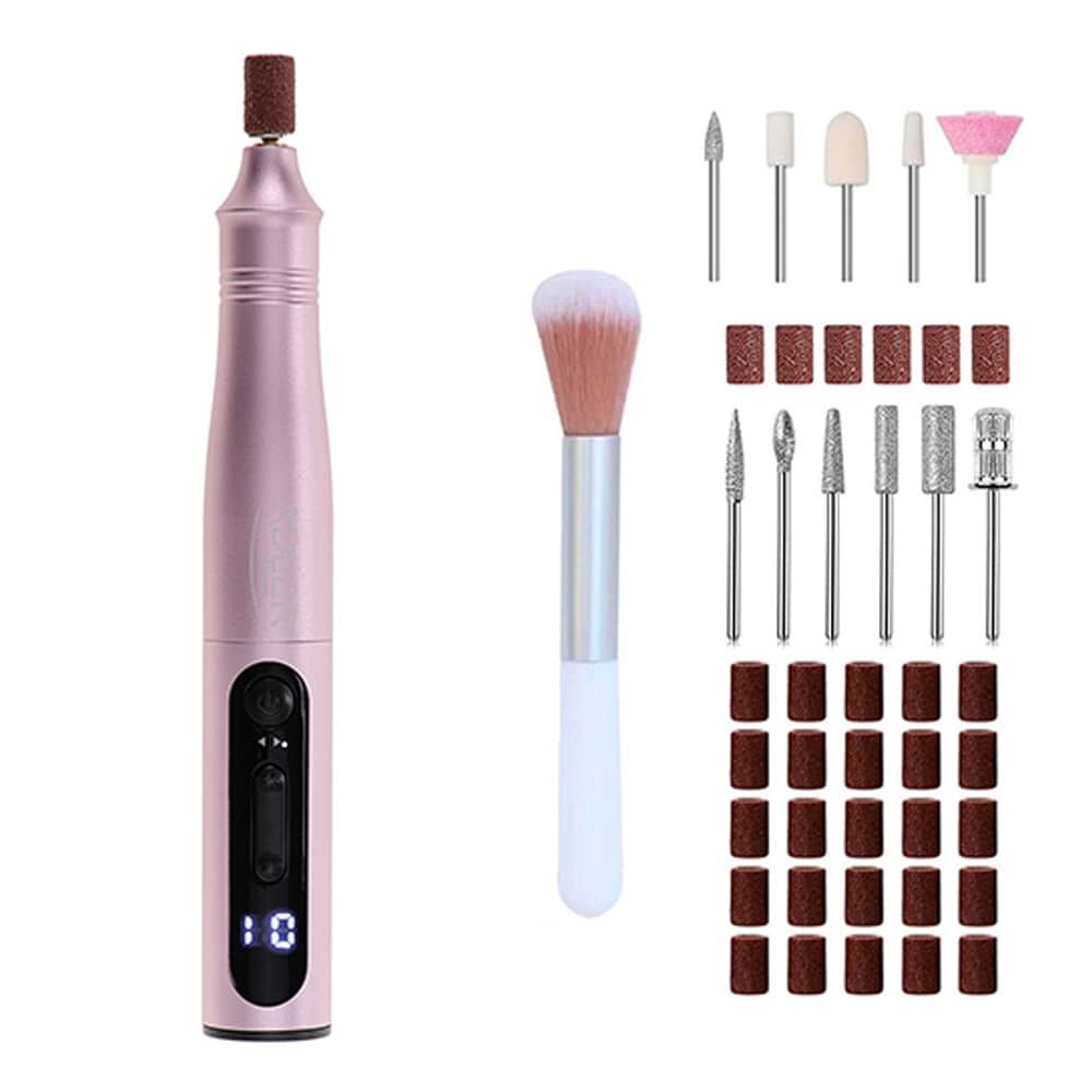 Adler elektrisk neglefil 11-i-1 / neglebor til manikyr / rosa neglefil med 11 bits til neglepleie