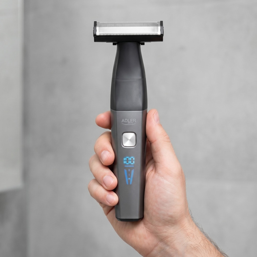 Adler kroppstrimmer med sammenleggbart håndtak / Kroppsbarbermaskin med langt håndtak