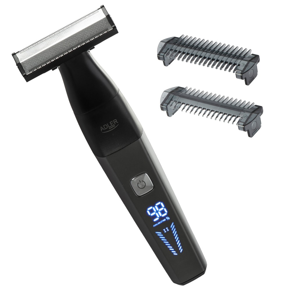 Adler kroppstrimmer med sammenleggbart håndtak / Kroppsbarbermaskin med langt håndtak