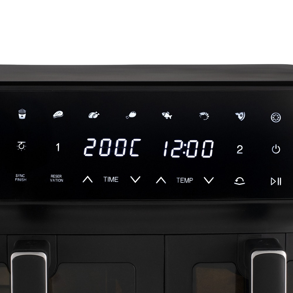 Adler AD 6324 dobbel airfryer 11 l / varmluftsfriterer med 2 kurver og 8 programmer – Svart