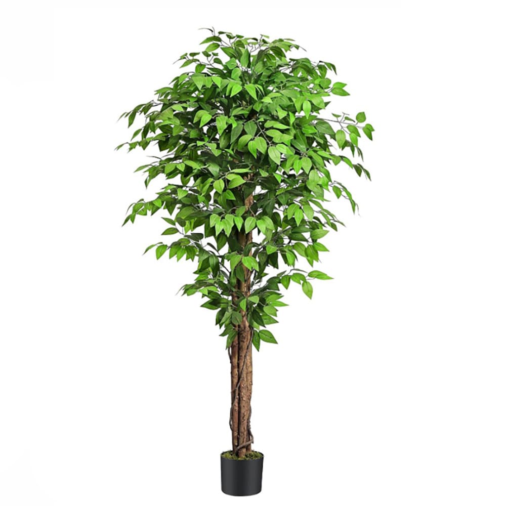 Kunstig banyantre / fikentre i potte / kunstplante og dekorasjonstre 180 cm – grønn/svart