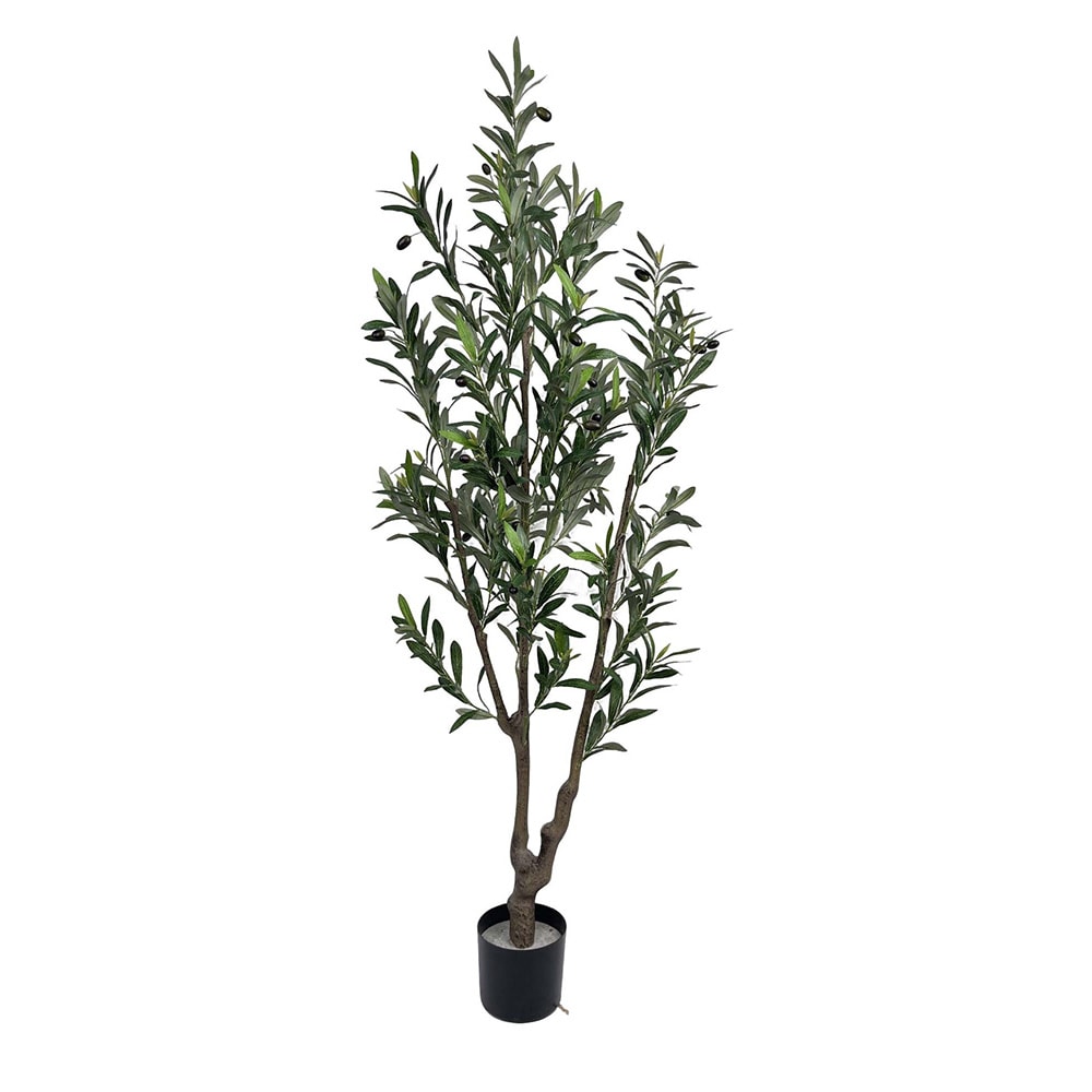 Kunstig oliventre i potte / kunstplante og dekorasjonstre 150 cm – grønn/svart