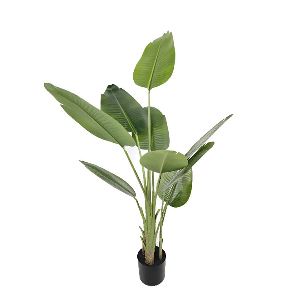 Kunstig palme / palmetre i potte / tropisk kunstplante 120 cm – grønn/svart