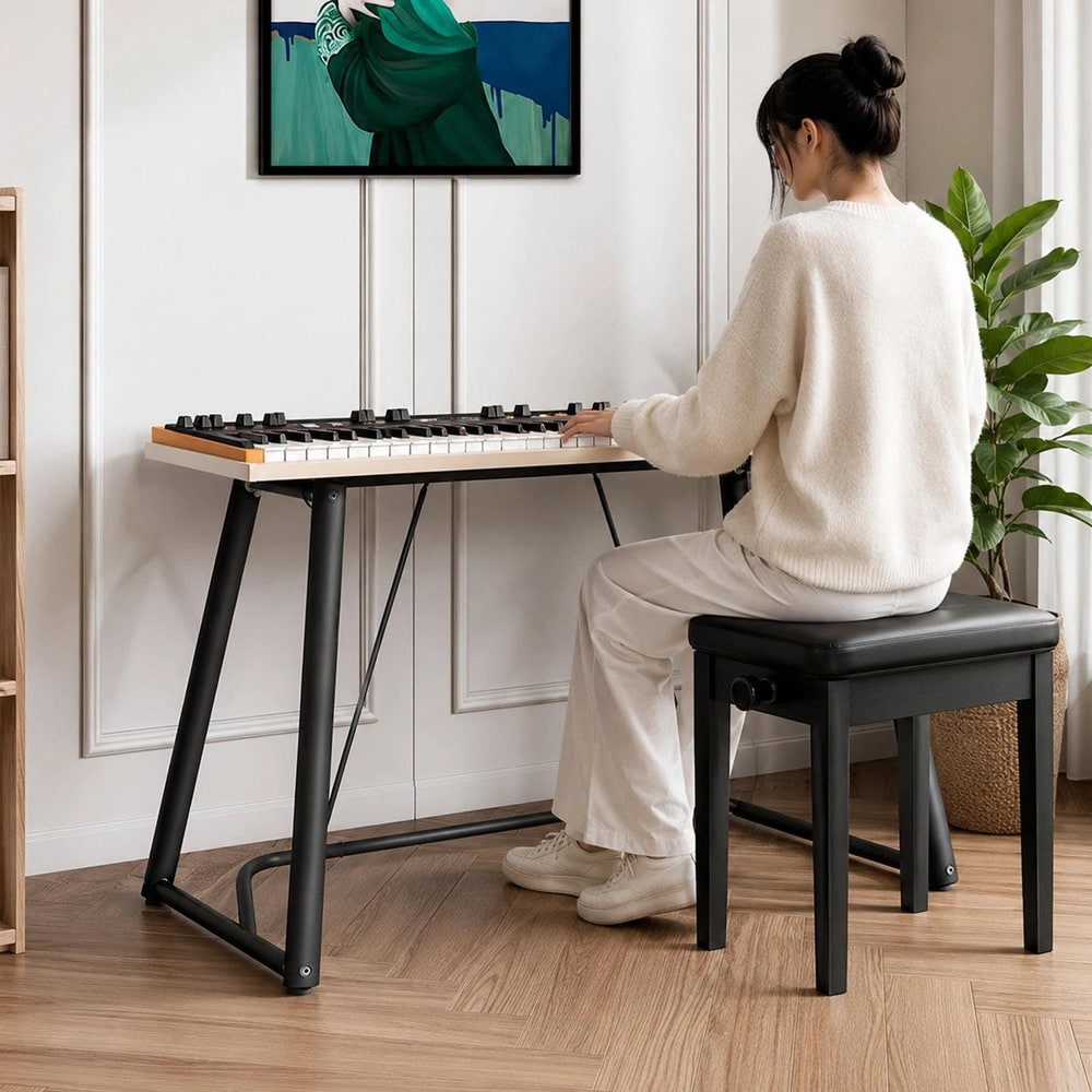 Stativ for elektrisk piano / digitalpiano – Svart / Keyboardstativ / Pianostativ