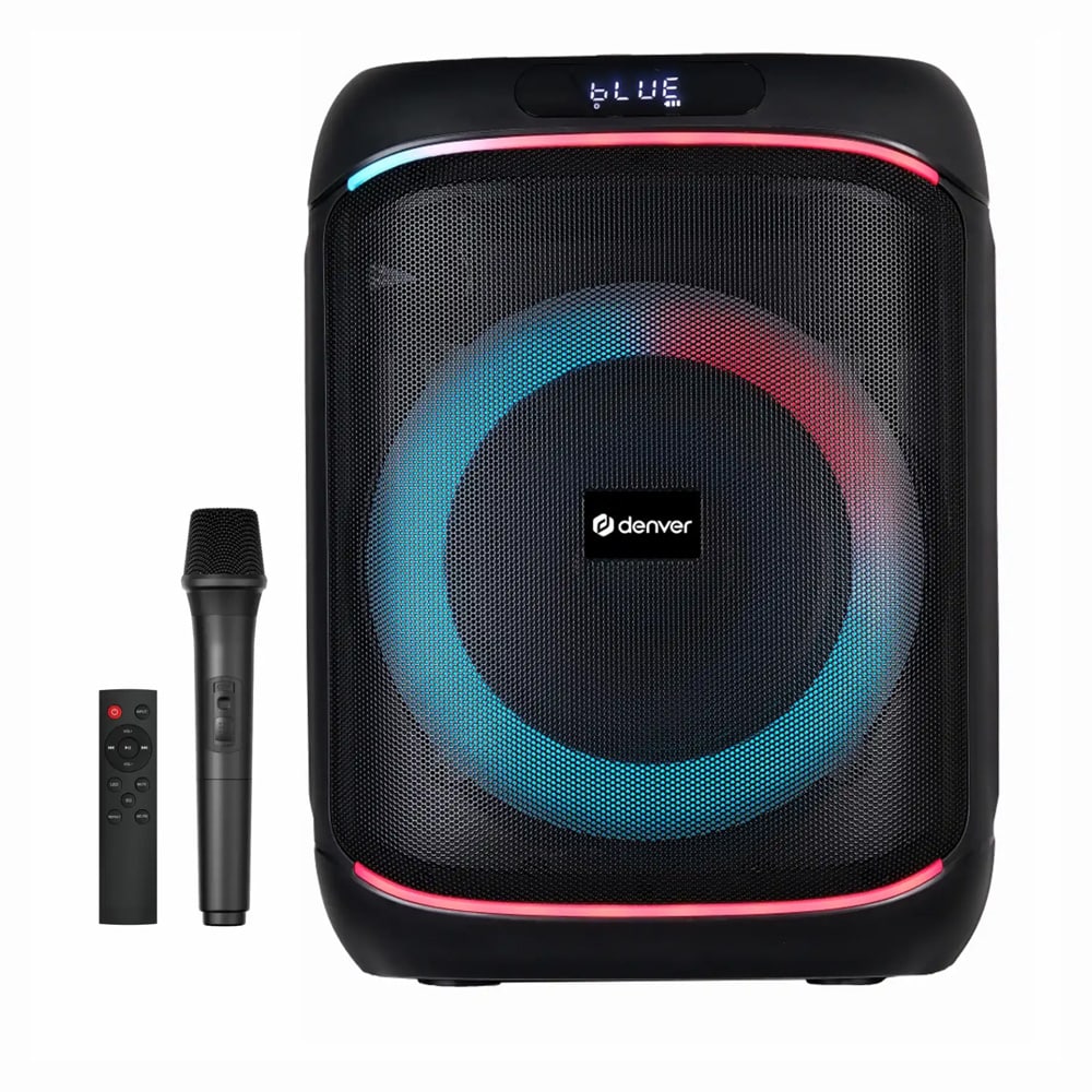 Denver festhøyttaler 40 W med LED / Bluetooth-høyttaler / Festhøyttaler