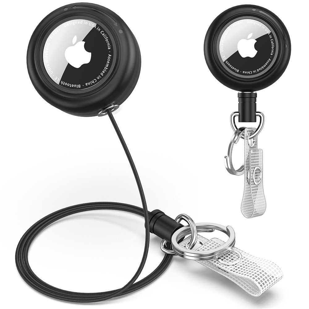 Beskyttelsesetui med elastisk stropp til Apple AirTag (1/2) – Svart / AirTag-etui / Etui til sporingsbrikke