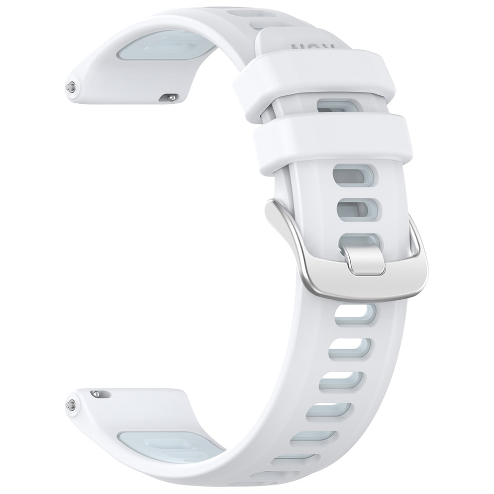 Silikonarmbånd til Garmin Forerunner 170 (22 mm) – Hvit–Lysblå / Armbånd / Armbånd til smartklokker