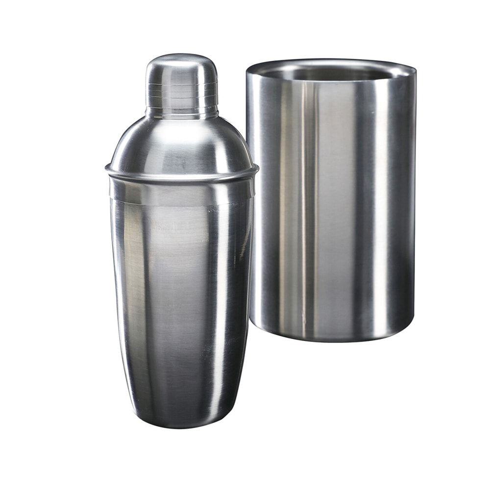 Barsett i 2 deler / cocktailshaker 500 ml og vinkjøler i rustfritt stål