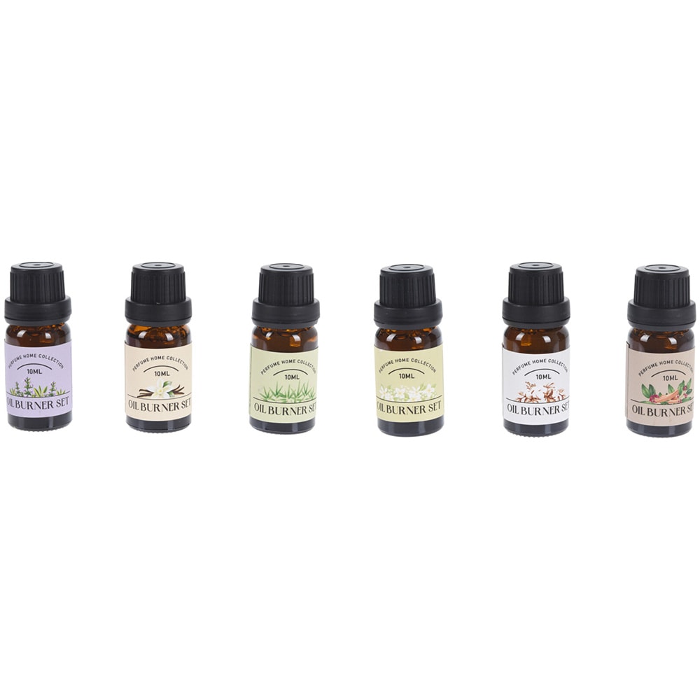 Duftoljer 6 stk / sett med 10 ml aromaoljer i glassflasker for romduft