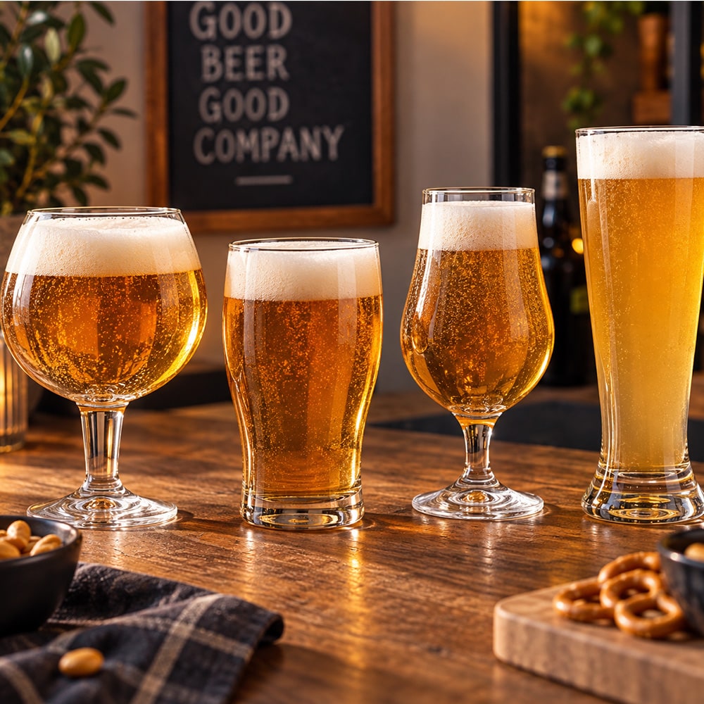 Ølglass 4 stk / glass 600 ml i ulike modeller