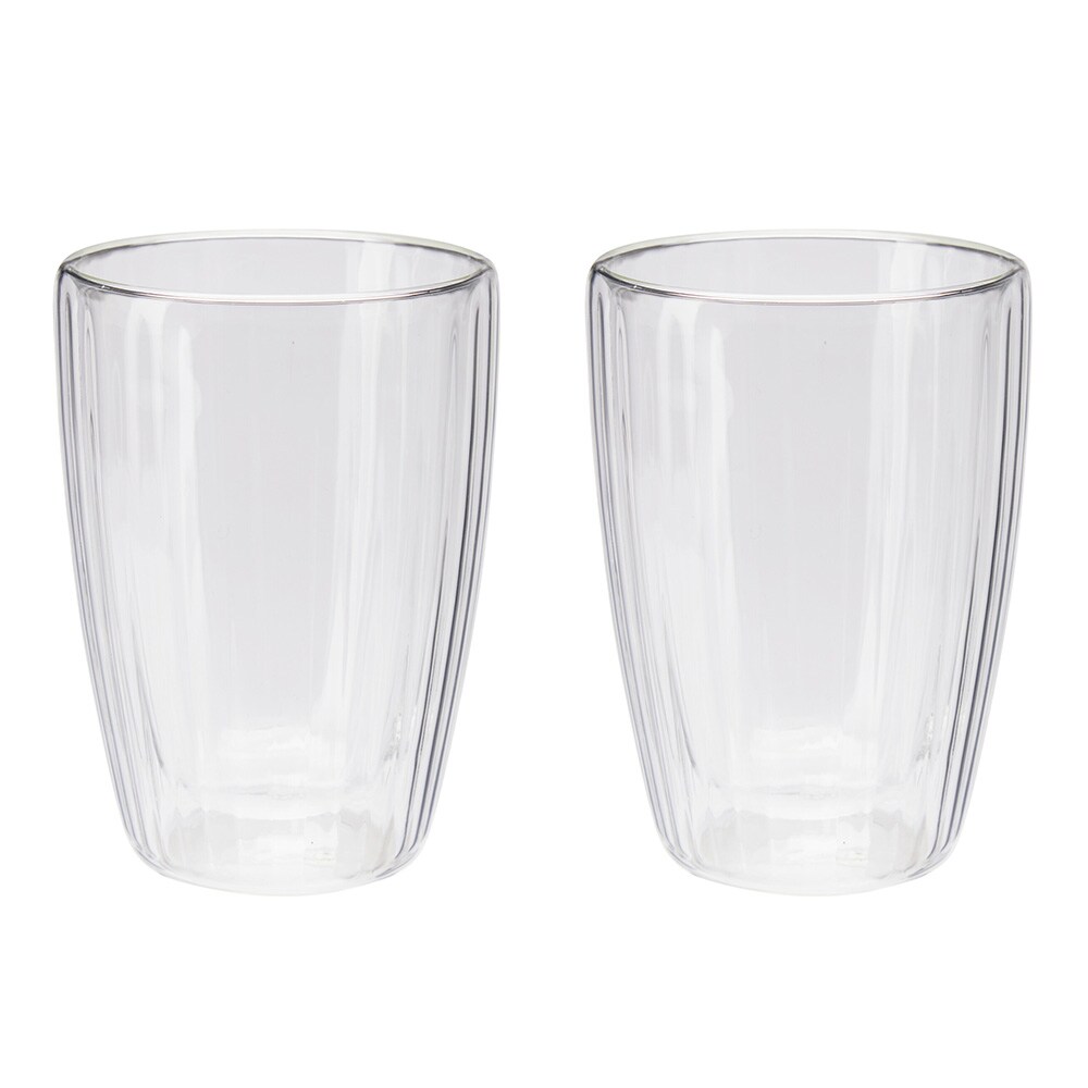 Kaffeglass med doble vegger 2 stk / latteglass / termoglass 350 ml til varme drikker