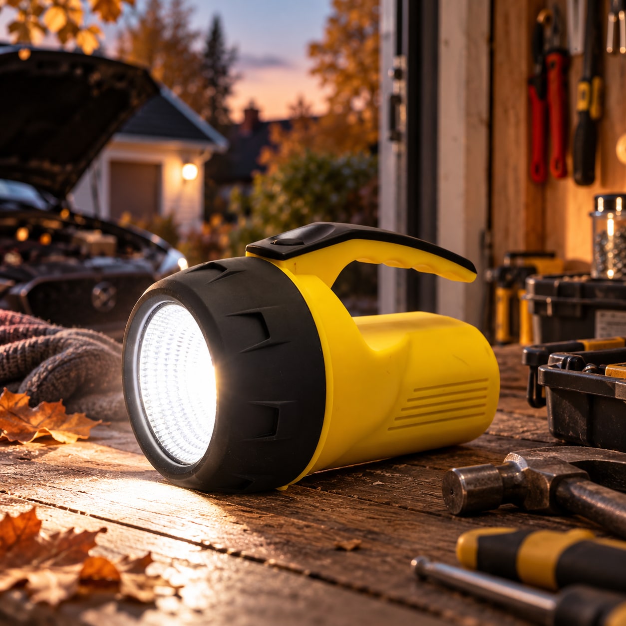 Arbeidslampe COB 143 mm 180 lumen – Gul / LED-lommelykt / Håndlampe