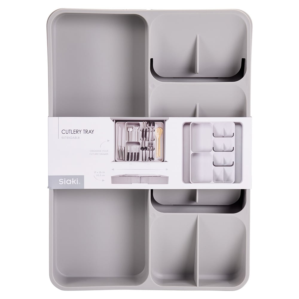 Uttrekkbar bestikkinnsats 28–54 × 39 cm / Justerbar bestikkskuff / Bestikktorganiserer