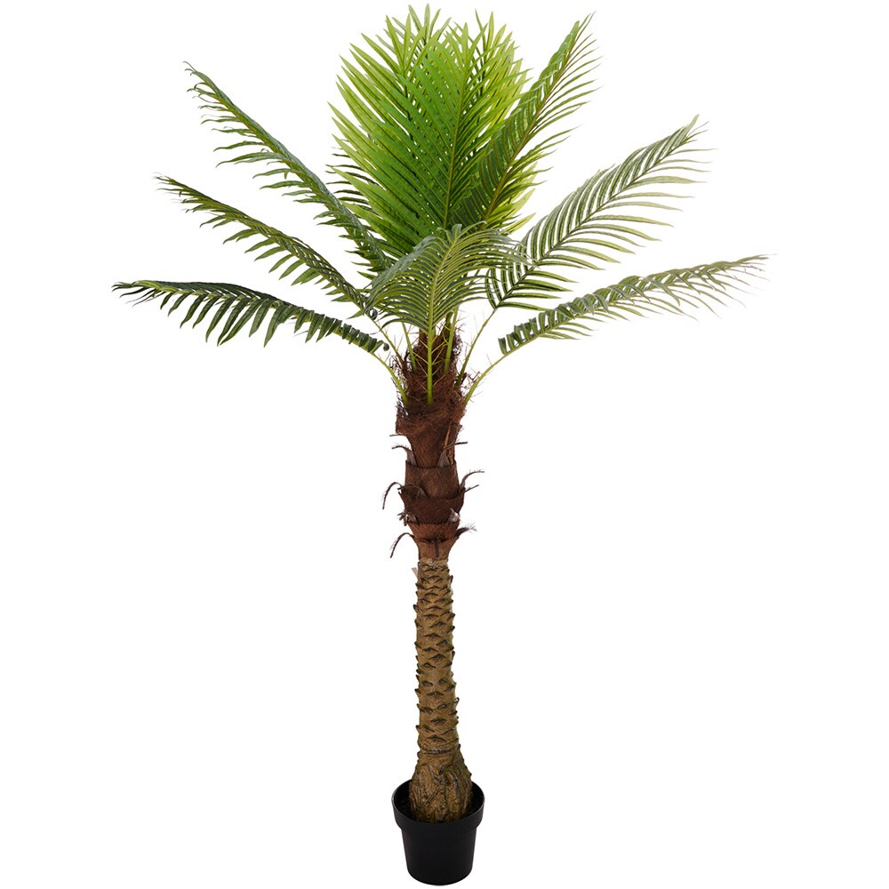 Kunstig arecapalme 150 cm med potte – Grønn–Svart – Kunstig palme – Dekorativ palmeplante