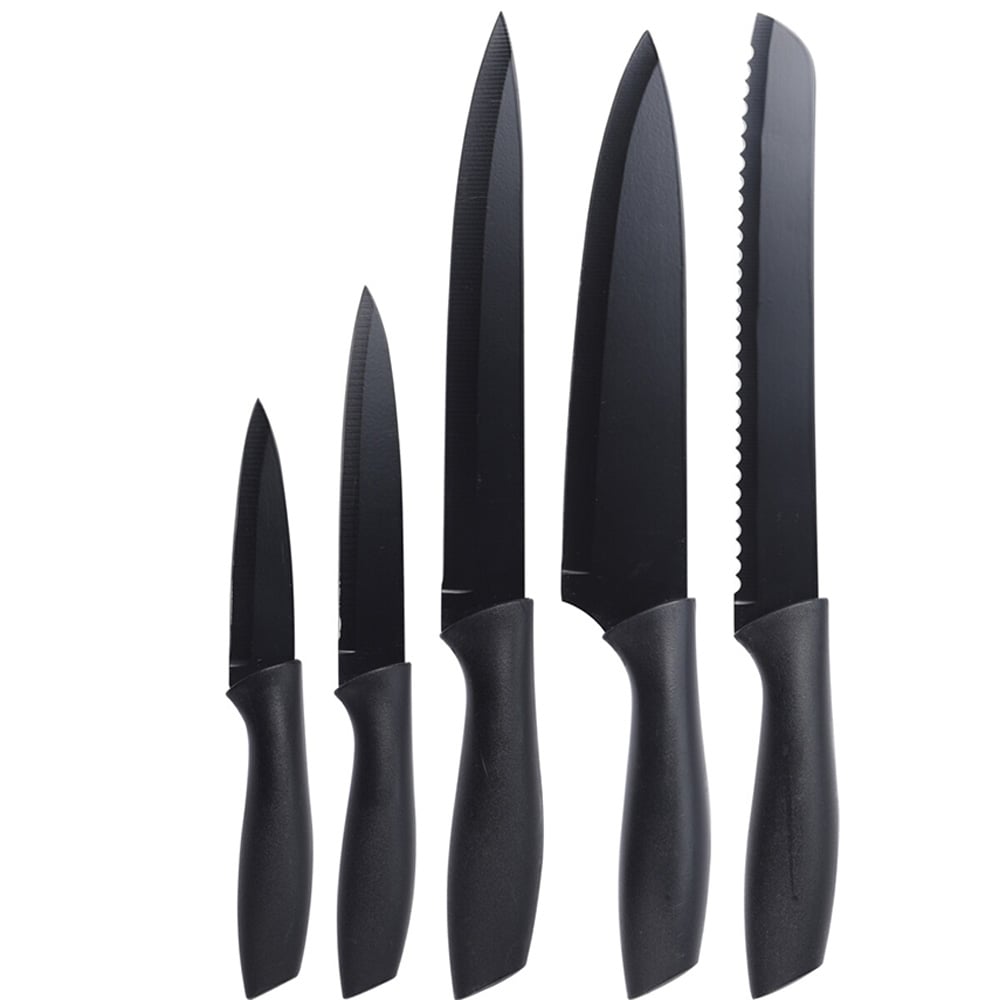 Knivsett med 5 deler og keramisk belegg – Svart / Knivsett / Kjøkkenkniver