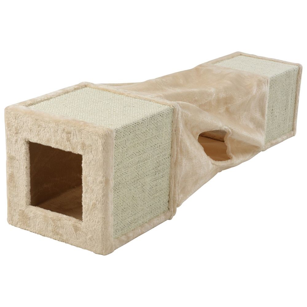 Kløetunnel for katter, 29 x 29 x 106 cm, med 2 kløebrett / Kattetunnel / Kløemøbel for katter