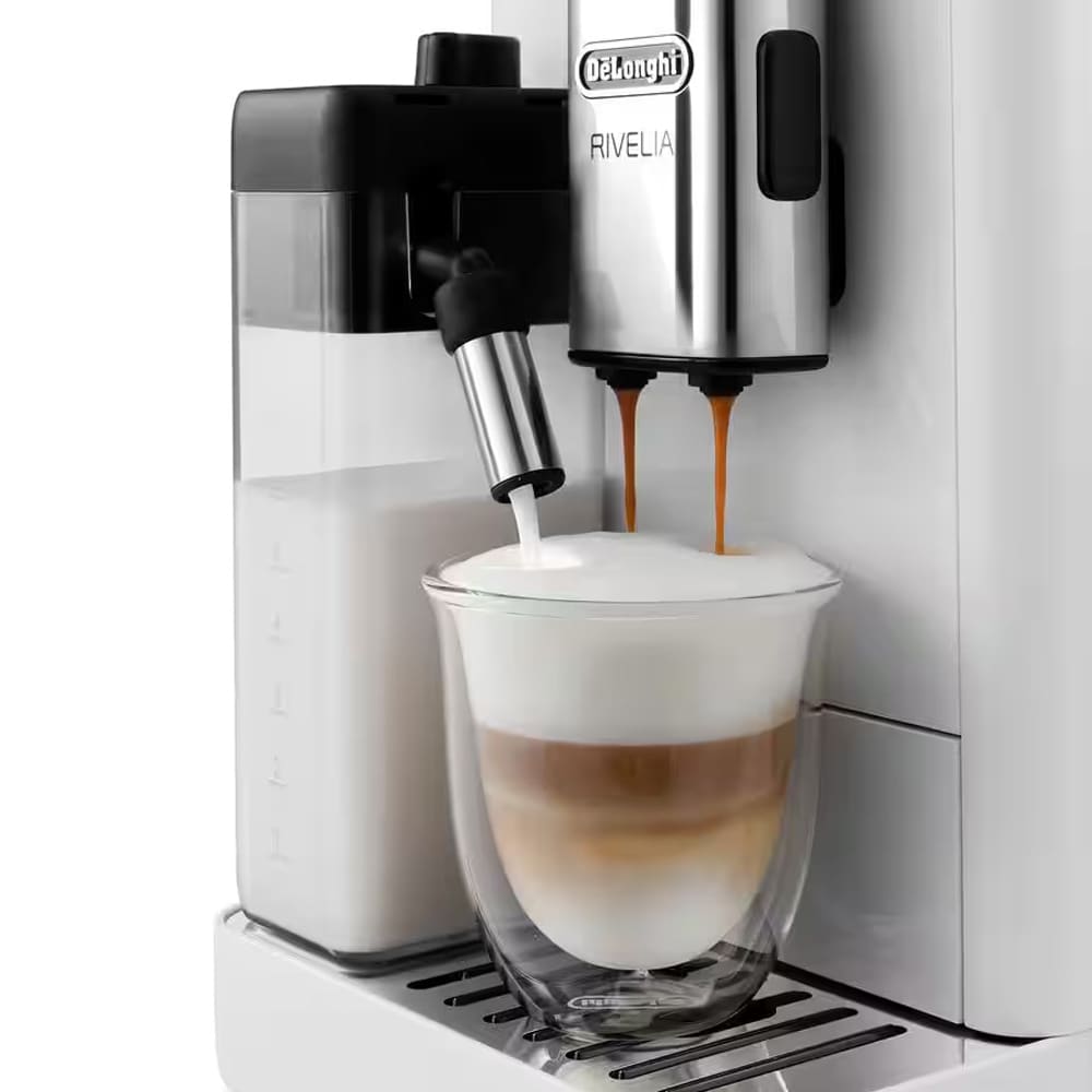 DeLonghi Rivelia EXAM440.55.W kaffemaskin / espressomaskin med LatteCrema Hot og Bean Switch
