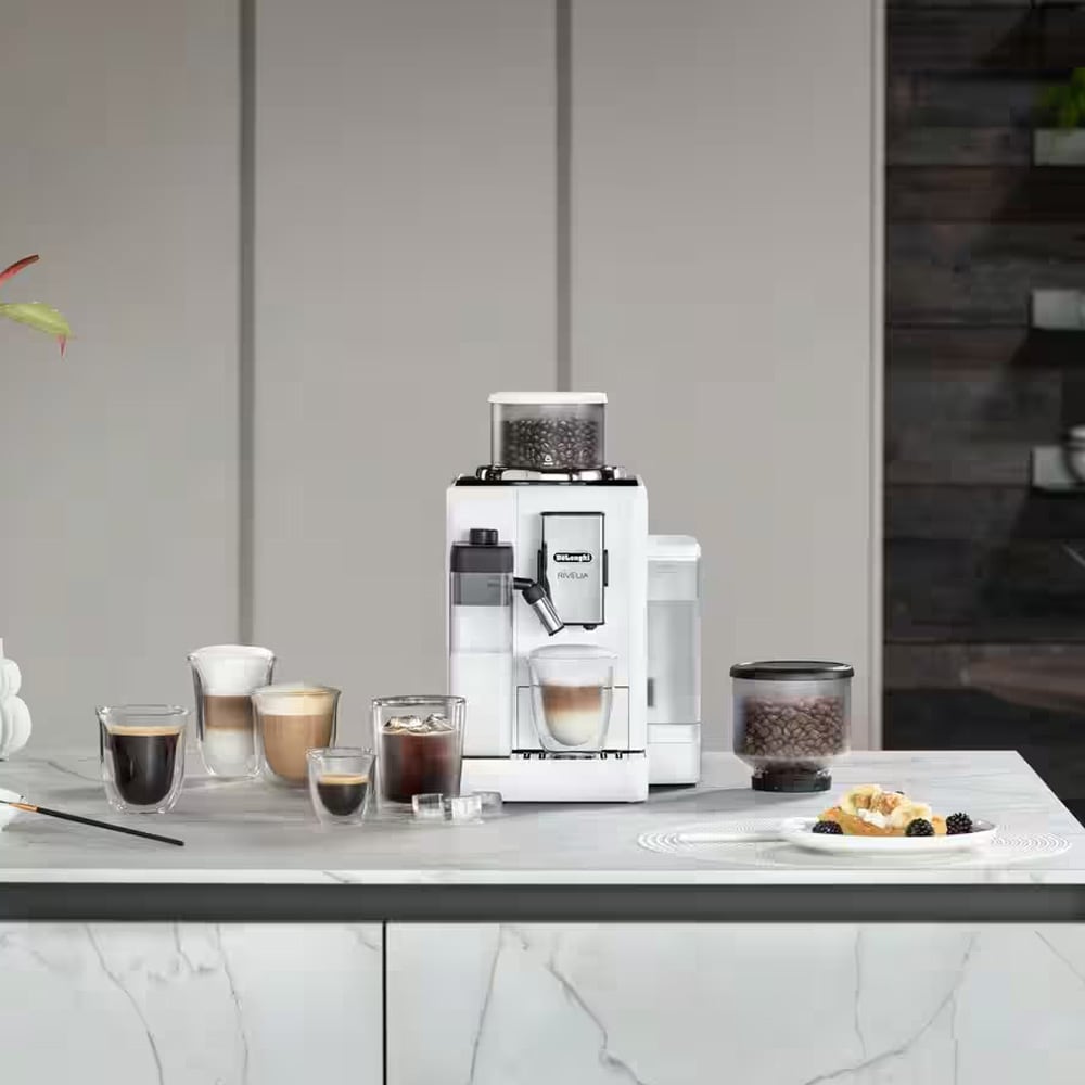 DeLonghi Rivelia EXAM440.55.W kaffemaskin / espressomaskin med LatteCrema Hot og Bean Switch
