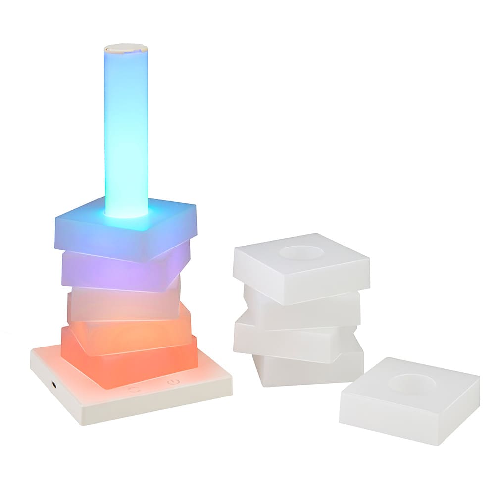 Stemningslampe med fargeskift, 26 cm, firkantet / Multicolor LED-lampe / Firkantet stemningsbelysning