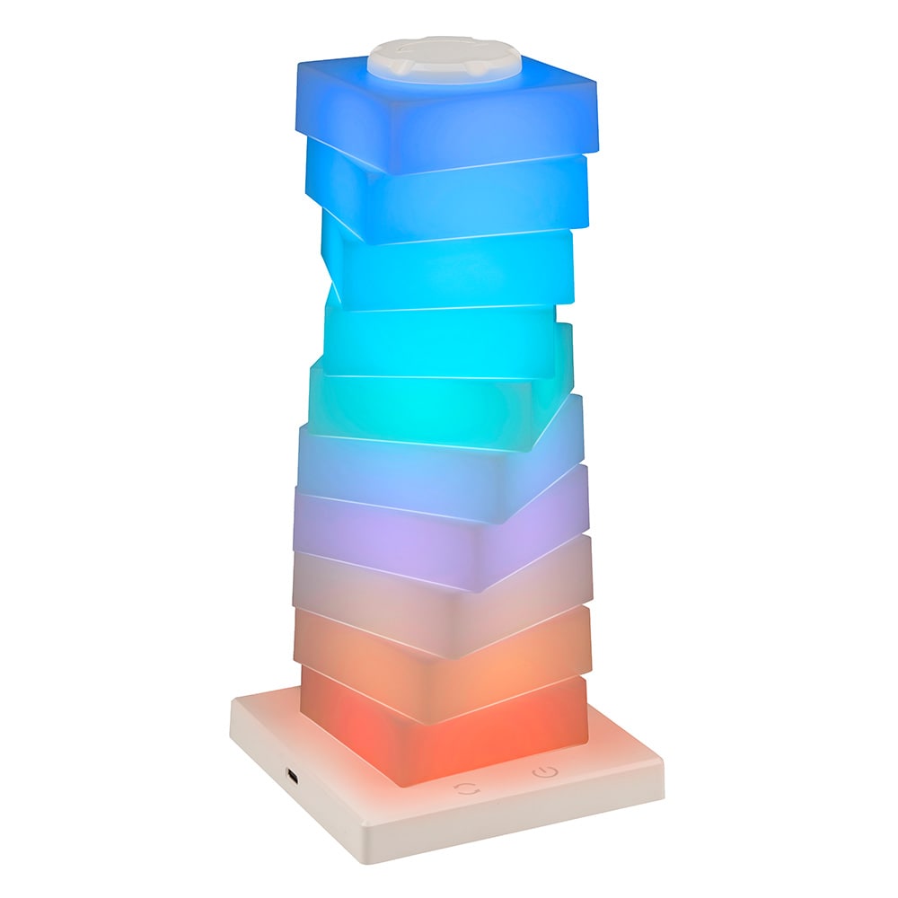 Stemningslampe med fargeskift, 26 cm, firkantet / Multicolor LED-lampe / Firkantet stemningsbelysning