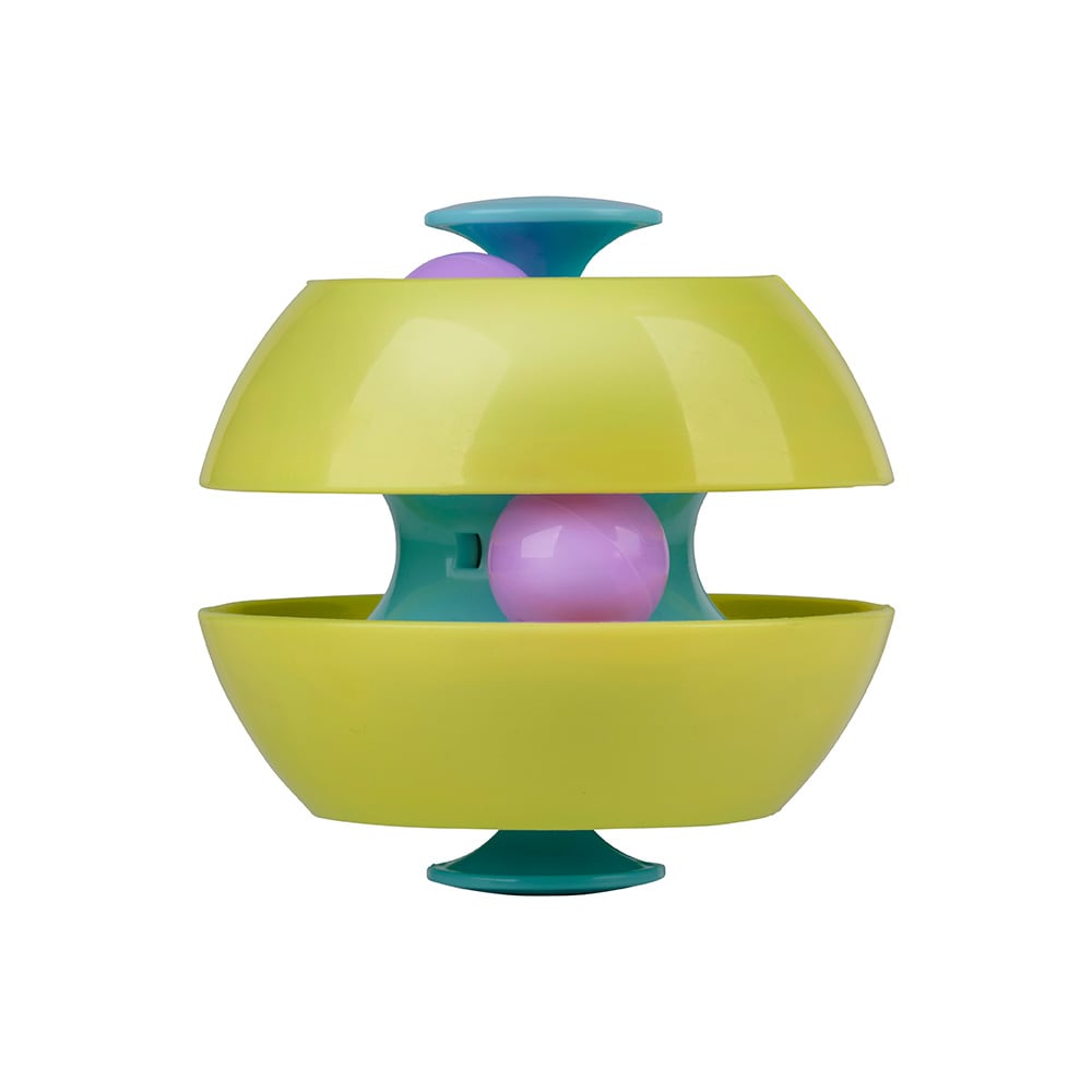 Katteleketøy Twist-a-ball 13x13x15 cm / Interaktiv katteball / Sporingsleketøy for katter