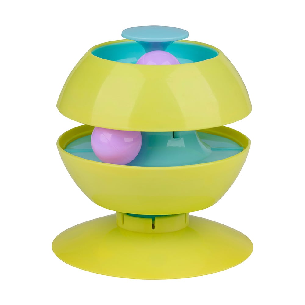 Katteleketøy Twist-a-ball 13x13x15 cm / Interaktiv katteball / Sporingsleketøy for katter
