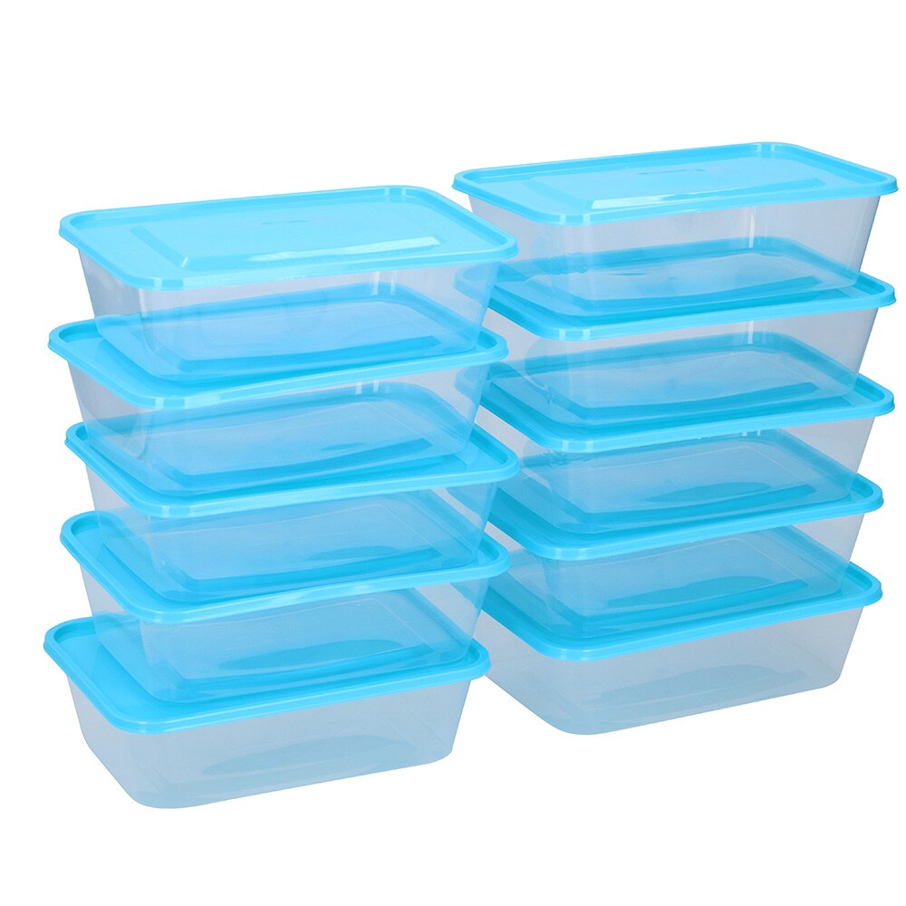 Oppbevaringsbeholdere med lokk, 600 ml, 10-pakning / Matbokser med lokk / Matoppbevaringsbeholdere