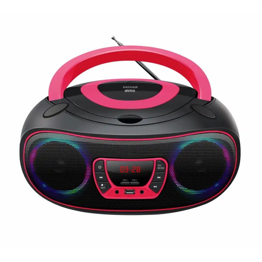 Denver TCL-212BTP boombox med CD, radio og USB-avspilling / CD-radio / Bluetooth-boombox
