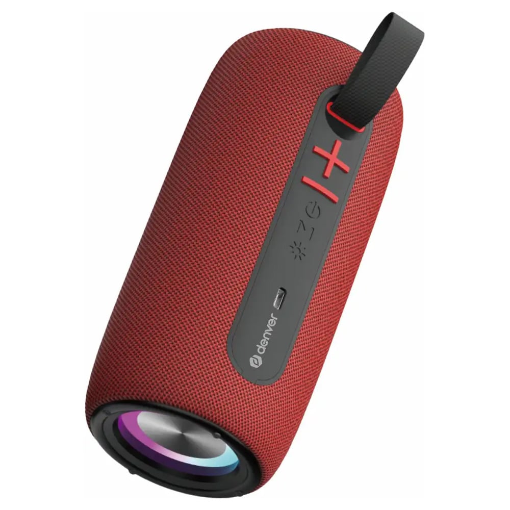 Denver BTL-360BD Bluetooth-høyttaler – Rød / trådløs høyttaler / bærbar høyttaler